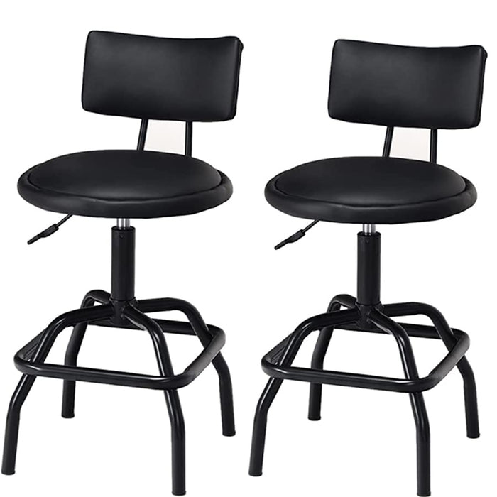 Giantex 2Pcs Adjustable Height Bar Stool, 360 Degree Swivel Barstools w/ PU Leather Cushion, Black
