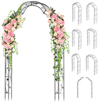 Giantex - 2 Half Garden Arch Trellis, 8.2ft Metal Garden Gazebo