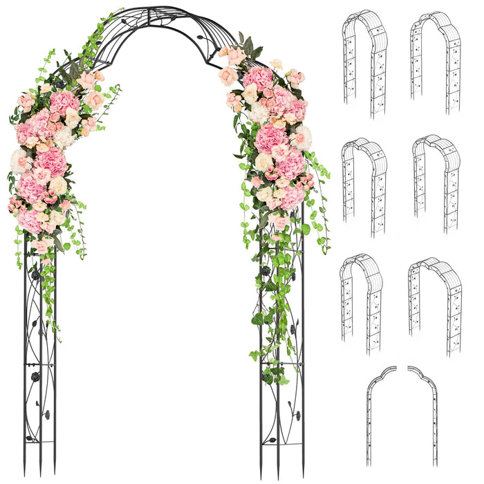 Giantex - 2 Half Garden Arch Trellis, 8.2ft Metal Garden Gazebo