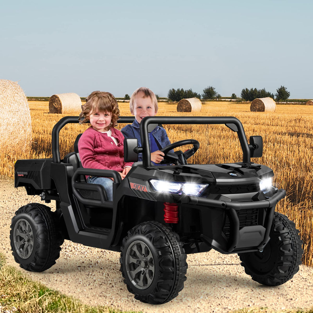 12V 2-Seater Kids Ride On Dump Truck with Shovel and Remote Control