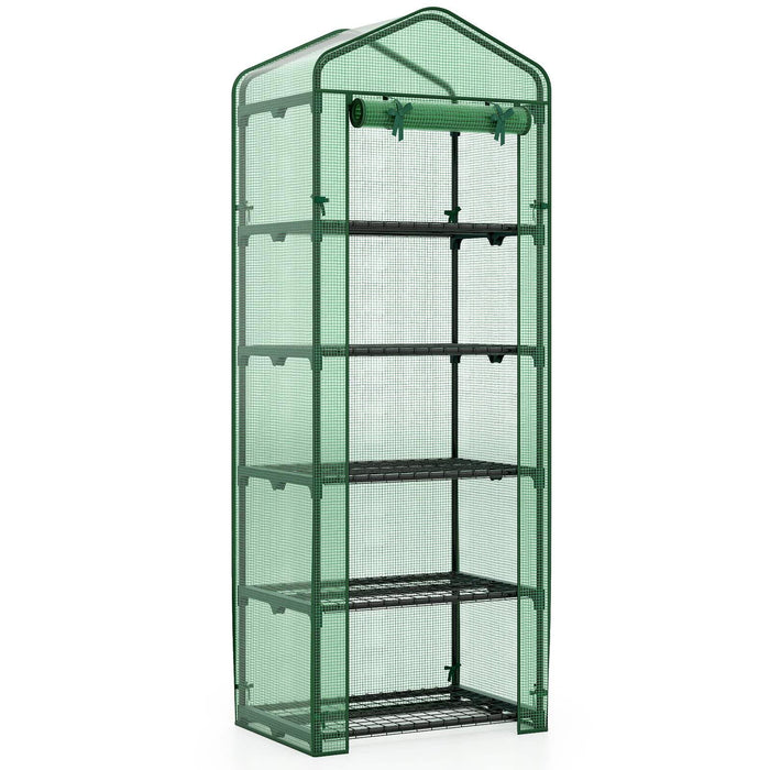 Mini Greenhouse Indoor Outdoor, Portable Plant Grow House with 5 Tier Shelves