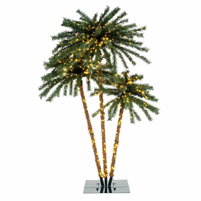 Artificial Lighted Palm Tree with Metal Base 157 Branch Tips