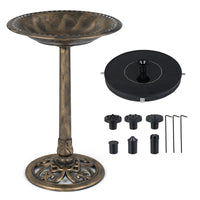 71cm Bird Bath with Solar Powered Fountain, Outdoor Pedestal Birdbath