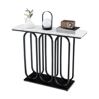 Giantex 100 cm Console Table, Faux Marble Entryway Table with Adjustable Foot Pads