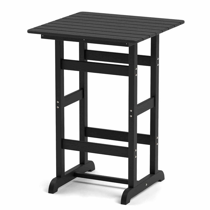 76cm x 76cm Square Bar Table, Patio HDPE Bar Height Dining Table w/Slatted Tabletop