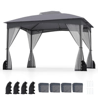 10 X 12 FT Patio Gazebo with Netting Walls