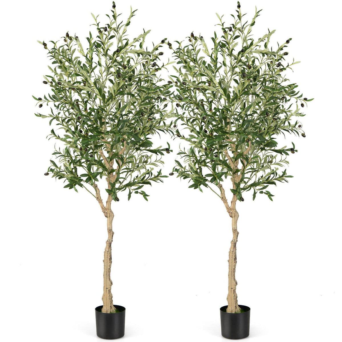Artificial Olive Trees 6Ft Fake Olive plant with Basket Faux Plants Indoor  Outdoor Fake Tree in pot Slik Plants for Home Decor Office Living Room