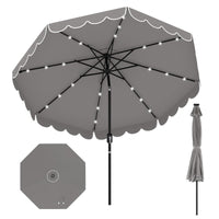 2.8M Solar Patio Umbrella with 24 LED Lights