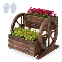2-tier Raised Garden Bed with Drainage Holes and Wheels