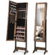 Mirror Jewelry Cabinet Standing with 4 Shelves and 3 Adjustable Tilt Angles