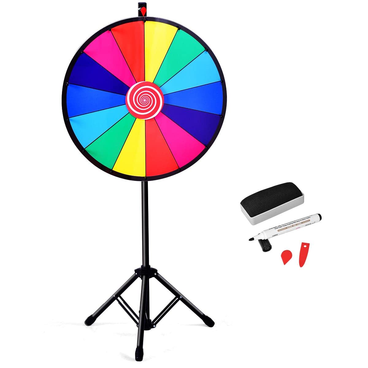 24” Spinning Prize Wheel Portable Prize Wheel with Folding Tripod