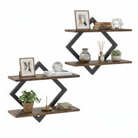 Giantex 2-Pack Diamond Shaped Floating Shelves for Wall