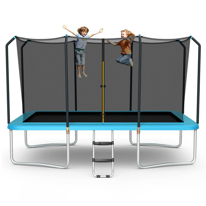 430 cm x 250 cm Rectangular Trampoline with Enclosure Net for Kids and Adults