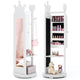 Kids Jewelry Cabinet 360-degree Rotating with Mirror and Clothes Rack