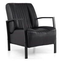 Giantex PU Leather Upholstered Armchair with Padded Seat & Back