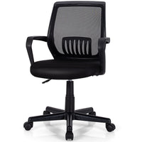 Giantex Mesh Office Chair, Ergonomic Mid-Back Computer Chair w/Large Size Seat, Black