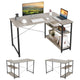 Giantex L-Shaped Desk 120 cm Writing Study Laptop Desk with Adjustable Storage Shelves
