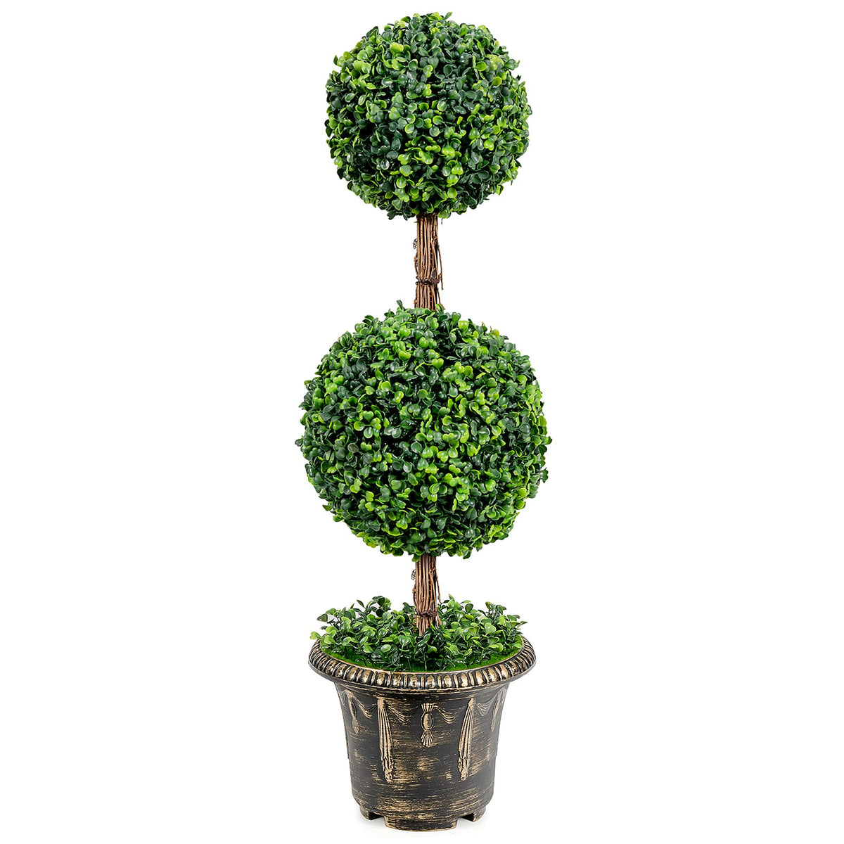 Giantex Topiary Artificial Tree, 90cm Double Ball Tree, UV & Water Protection, Indoor & Outdoor Use