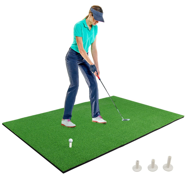 Golf Hitting Mat, Standard Real Feel Golf Practice Mat with Synthetic Turf and 2 Tee Positions