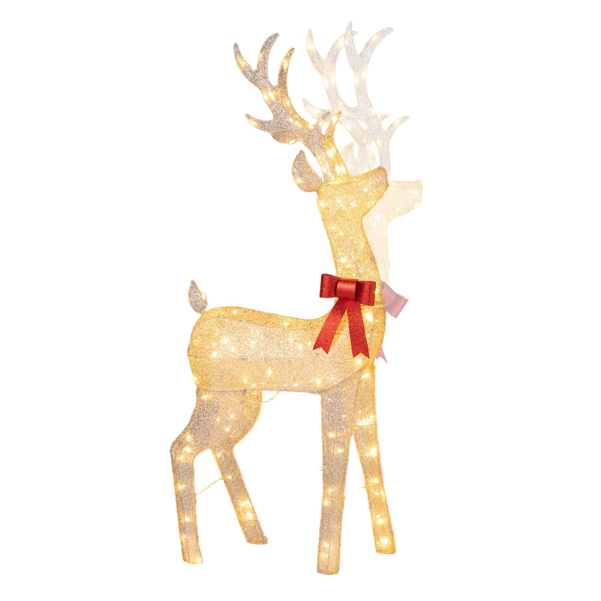 Lighted Golden Christmas Reindeer with 130 Warm Yellow LED Lights
