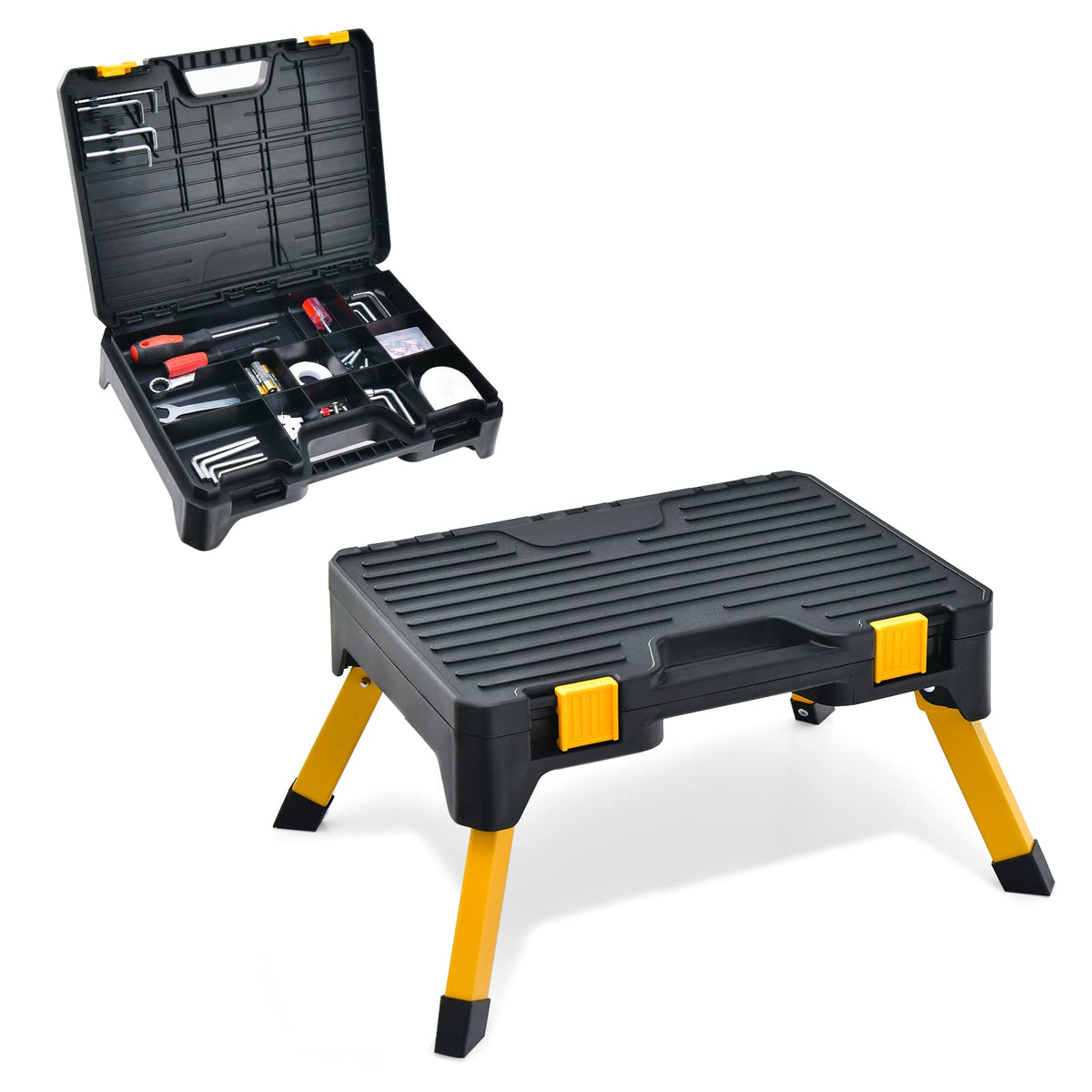 Folding Step Ladder with Wide Pedal for Kitchen