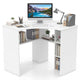 Giantex Corner Desk, Triangle Computer Desk with Storage Shelves