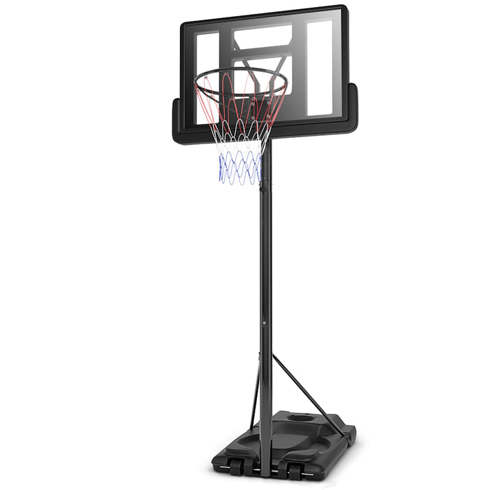 Portable Basketball Hoop System, 180-305cm Adjustable Basketball Goal System w/ 2 Wheels
