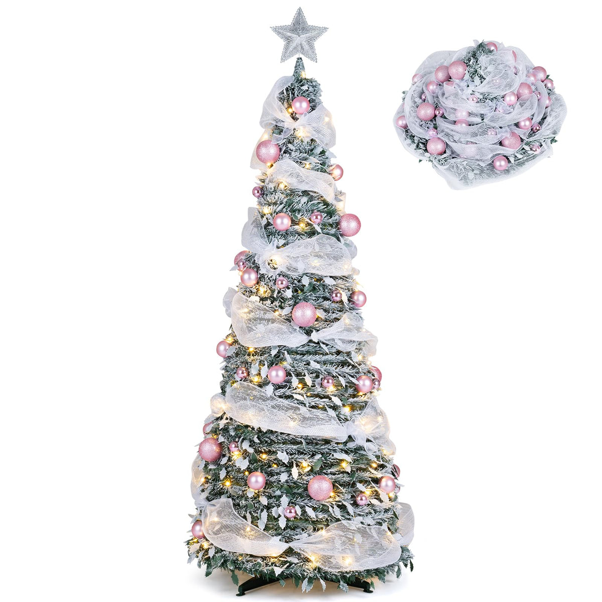 180cm Pre-Lit Pop up Christmas Tree w/ 140 LED Lights