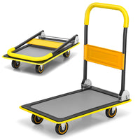 Folding Push Cart Dolly, Moving Hand Truck, Rolling Flatbed Cart for Loading