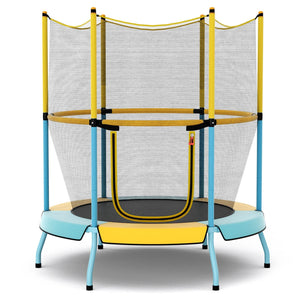 48 Inch Trampoline for Kids with Safety Enclosure Net and Curved Metal Legs