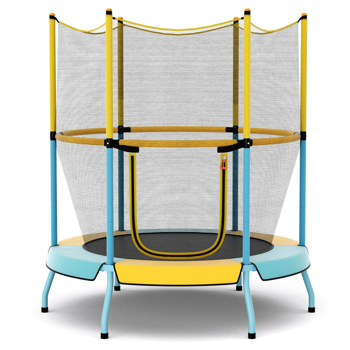 48 Inch Trampoline for Kids with Safety Enclosure Net and Curved Metal Legs