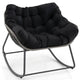 Outdoor Rocking Chair, Oversized Patio PE Wicker Egg Chair