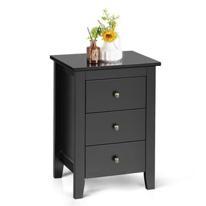 Giantex Nightstand with Drawers 3 Drawers