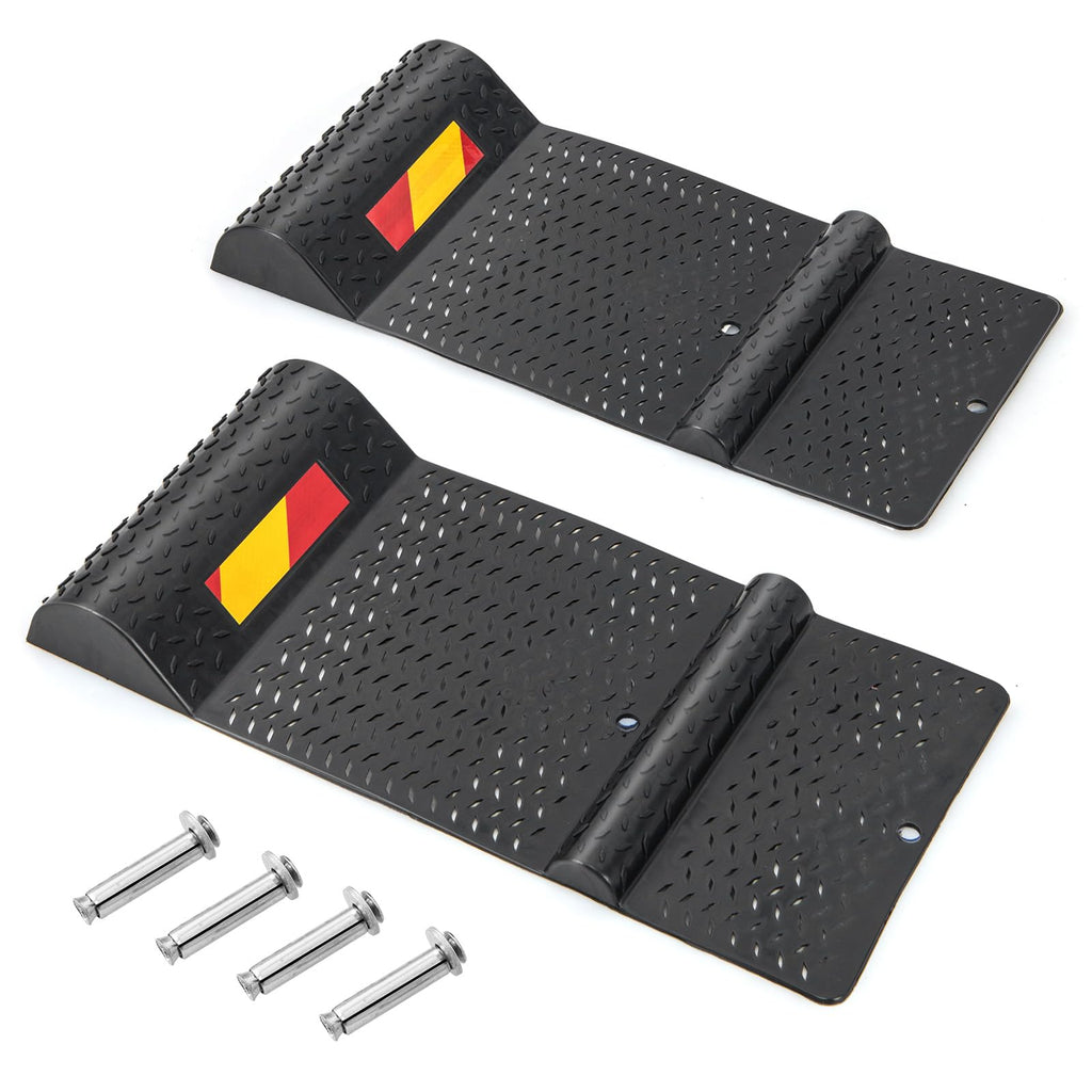 Garage Car Parking Mat, 2 Pack Heavy Duty Wheel Stopper w/ 2 Mounting ...