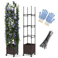 220cm Tall Raised Garden Bed w/Trellis