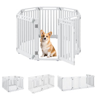 Indoor Outdoor Dog Playpen, 81cm Height, 8 Panels, Plastic Pet Fence