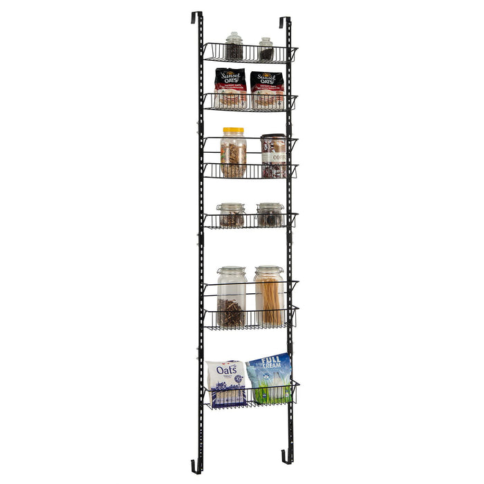 Giantex Over The Door Pantry Organizer Wall-Mounted Haning Adjustable Spice Rack, Black