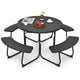 8-Person Round Picnic Table Bench Set