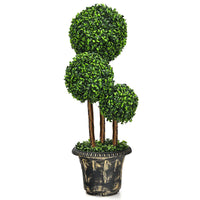 Giantex Topiary Artificial Tree, Fake Greenery Plants w/Realistic Leaves, Decorative Pot