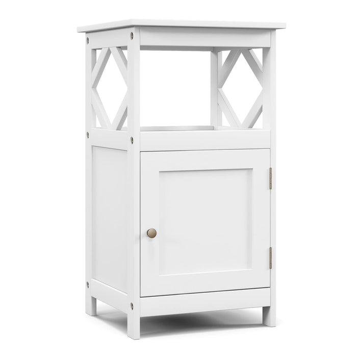 Giantex Bathroom Floor Cabinet, Versatile Small Storage Cabinet with Door and Shelf