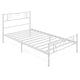 Single Size Metal Bed Frame with Floral Headboard and Footboard