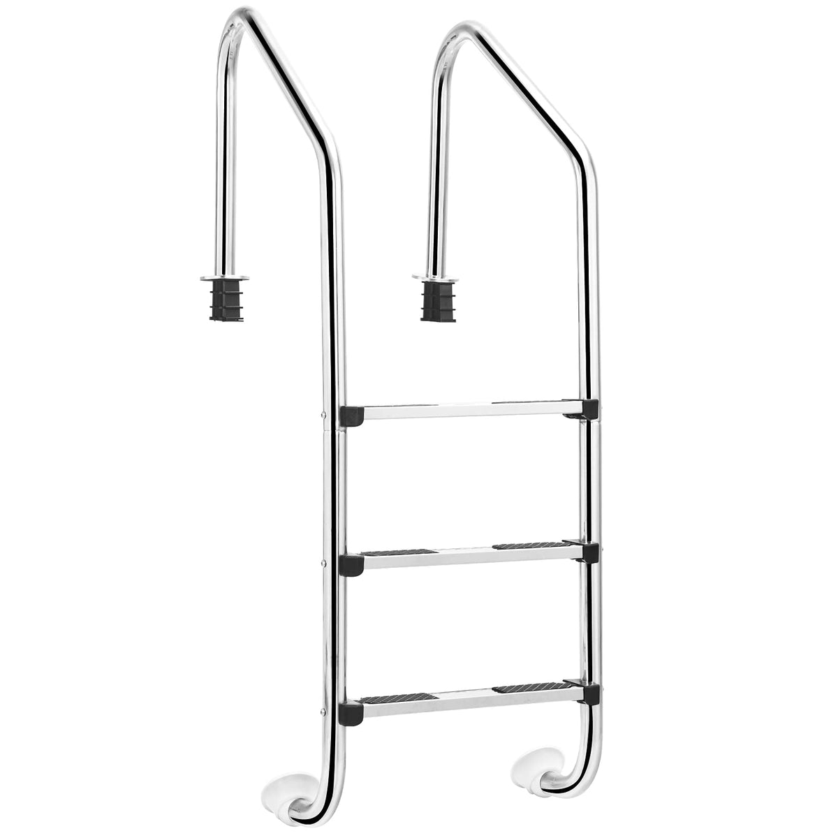 3-Step Split Stainless Steel Pool Ladder, Heavy Duty Steel Ladder for In Ground Pools