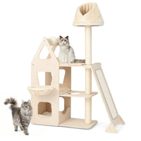 Multi-Level Cat Tree, Cat Tower with Sisal Scratching Post, Ball & Board