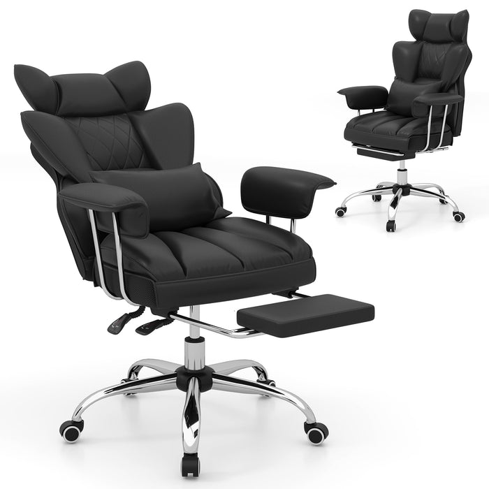 Heavy Duty Executive Office Chair with Retractable Footrest, 180 kg Weight Capacity