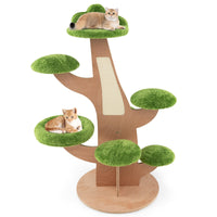 1.3M Pine Shape Cat Tree for Indoor Cats, Cute Multi-Level Cat Tower w/Sisal Scratching Board