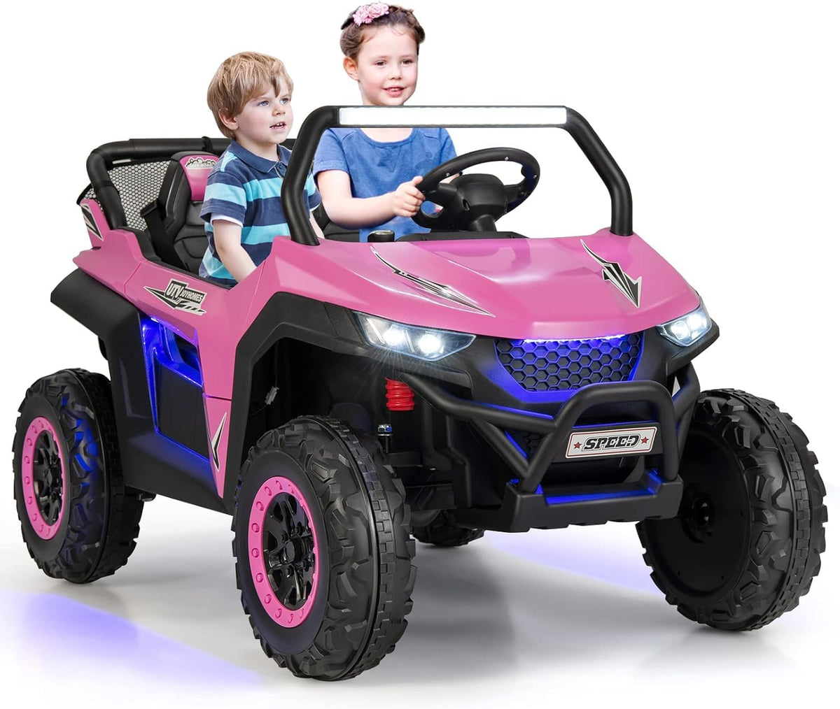 2-Seater Ride on Car, 12V Electric UTV w/Remote Control, Spring Suspension, High/Low Speed