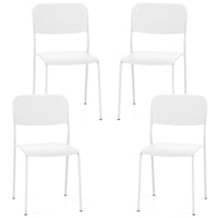 Giantex Modern Dining Chairs Set of 4, Stackable Kitchen Chairs w/Tilted Backrest & Sturdy Metal Legs