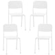 Giantex Modern Dining Chairs Set of 4, Stackable Kitchen Chairs w/Tilted Backrest & Sturdy Metal Legs