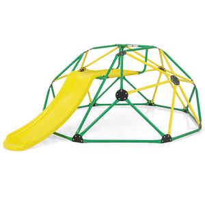 Kids Climbing Dome & Play Set, Geometric Dome Climber with Slide, Fabric Cushion, 150 KG Load Capacity