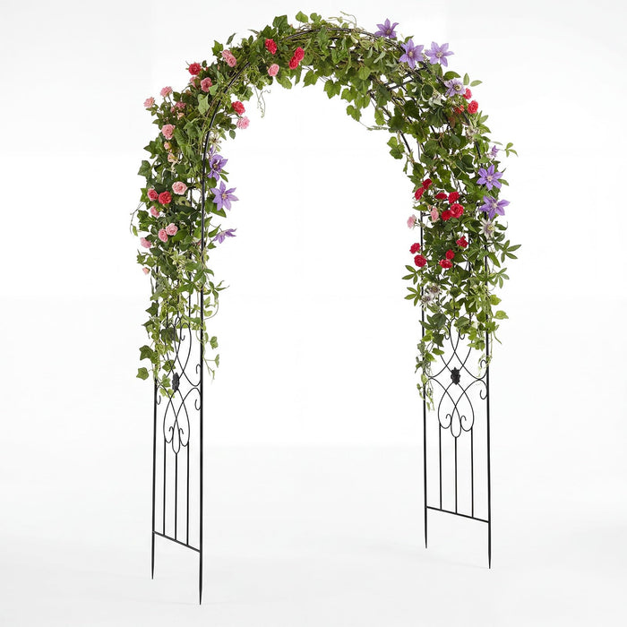 Garden Metal Arch Trellis with Ground Stakes, Outdoor Arch Archway